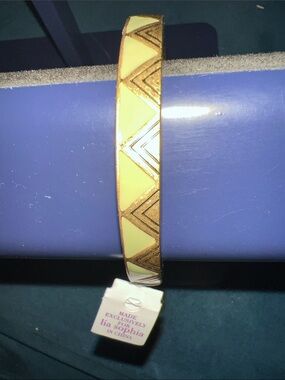 Lia Sophia Mint Green Enamel Geometric Stretch Bracelet, NWT and Original Box